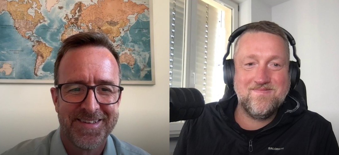 Robert Kaiser und Robert Kampczyk (RealXLab) bei der Aufnahme von Folge 75, jeweils im eigenen Videobild